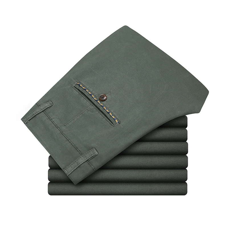 

42 44 46 Plus Size Men's Casual Pants High Quality 2020 New Straight Slim Fit Business Cotton Trousers Male Brand Clothes
