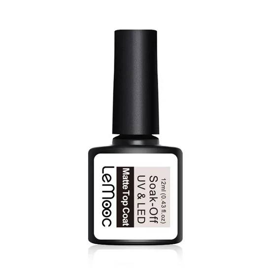 Matte Top coat LEMOOC Базовое покрытие верхнее покрытие Желейный Гель-лак для ногтей 12 мл полупрозрачный белый замачиваемый УФ Гель-лак для маникюра Лак для ногтей - Цвет: Matte Top coat