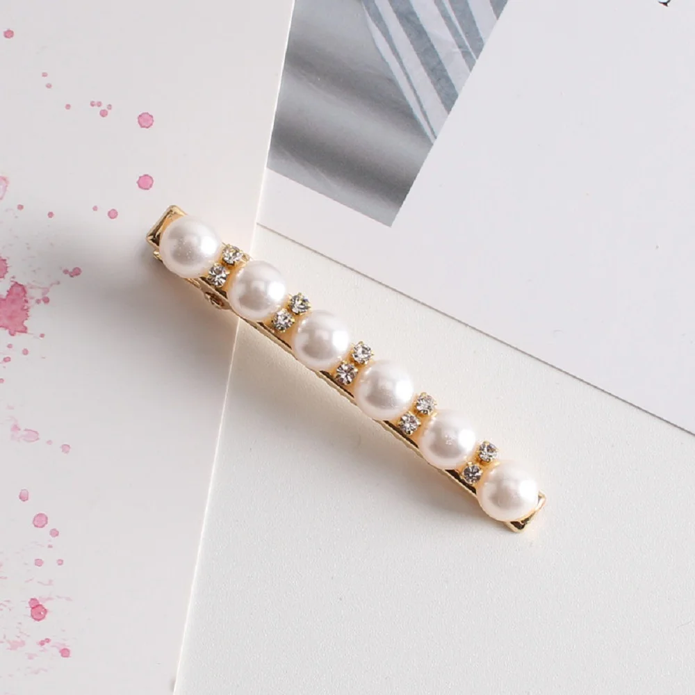 

Korean Sweet Clips Women Fashion Hair Accessories Metal Pearl Hairpins Lady Simple Hair Clip Barrette Headwear Hair Styling Tool