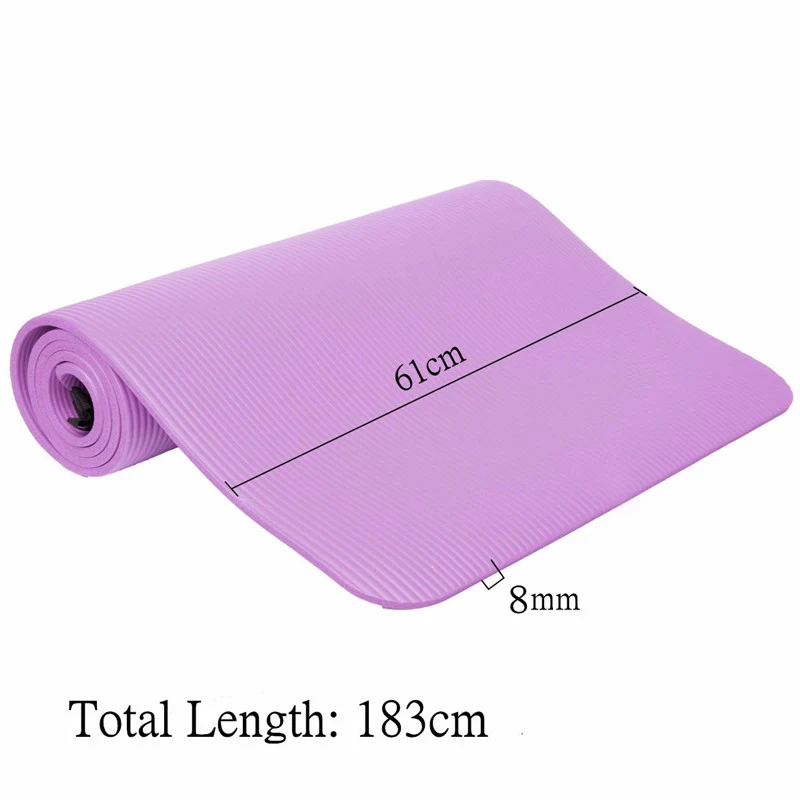 8mm Thick 1830*610mm Yoga Mat For High Quality NBR Non Slip Mats Beginner Fitness Exercise Tasteless Gym Pads Bag|Коврики для йоги| |