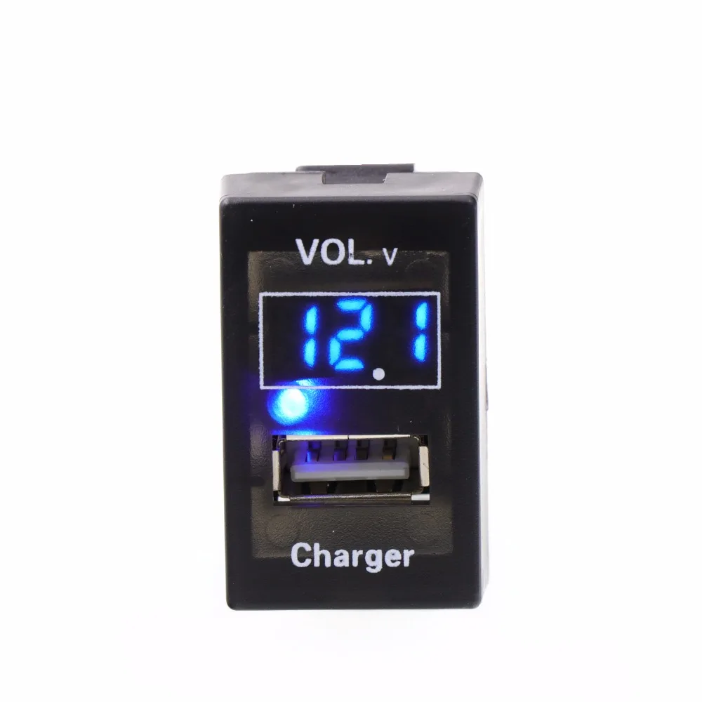 Автомобильное зарядное устройство с USB-интерфейсом 5 В 2 1 А и измеритель
