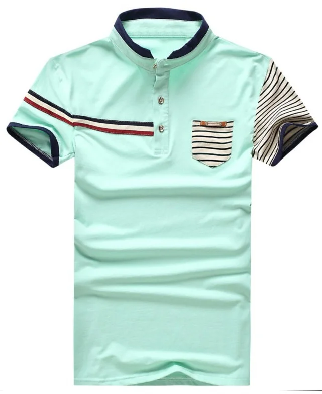 Летние мужские рубашки поло с коротким рукавом цветные карманами|Поло| |