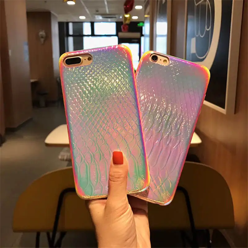 Цветной лазерный узор под крокодиловую кожу для Iphone 66S 78 78Plus X/Xs Xr Xsmax оболочка
