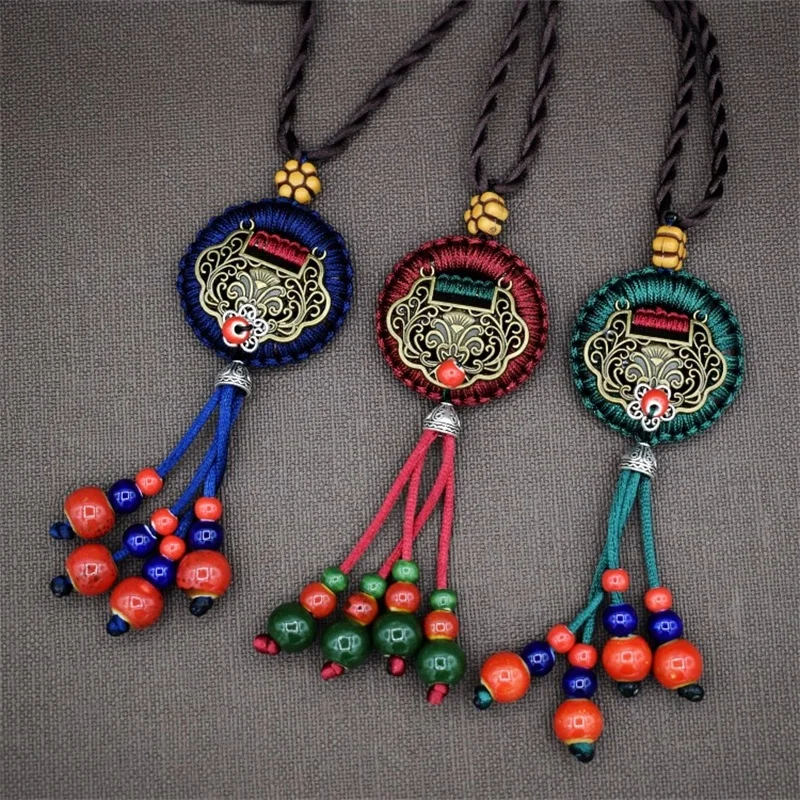 Винтажное керамическое колье ручной работы в китайском стиле женское модное