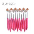 10 шт., кисти для макияжа, аппликатор теней для век, для теней, подводки глаз, бровей