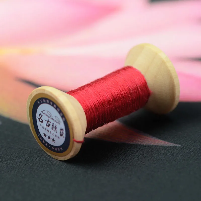 20 м красная Розовая вышивка Сучжоу DIY общий цвет с черными полосками филиал ручная вышивка Spiraea вышивка линия