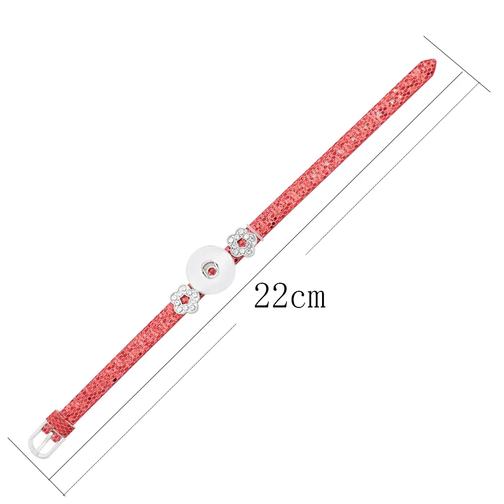 Vintage tiny crystal Stone Charms Bracelets Bangles For Women New fashion fit 18mm snap jewely beads Leather Bracelet KC0278 | Украшения и