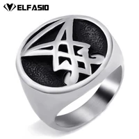 mens boys sigil of lucifer stainless steel seal of satan stainless steel ring size 7 15