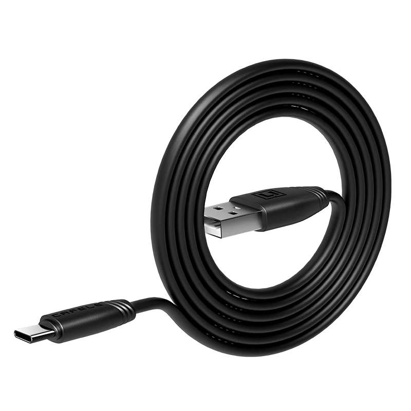 Черный CAFELE плоский USB кабель type C зарядный телефонный кабель для samsung huawei Xiaomi Oneplus телефонный кабель type C порт USB зарядное устройство - Цвет: Черный