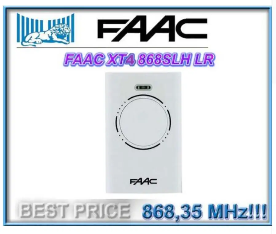 FAAC XT4 868 SLH LR(XT4 868 SLH) ворота гаража сменный передатчик дистанционного управления 868,35 МГц прокатный Код