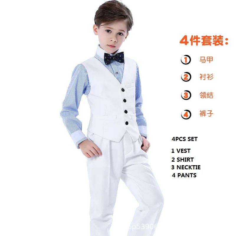 110-160cm New Birthday Dress Male Wedding Flower Virgin Boy Marquee Suit Model Performance Piano Costume Girl&amp Clothes Set | Детская