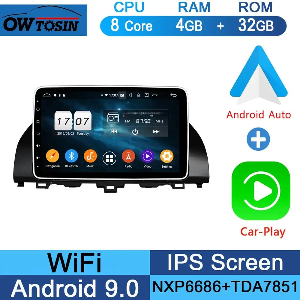32G CarPlay Android 10," ips Android 9,0 8 ядерный 4 Гб ram+ 64 ГБ rom Автомобильный DVD радио плеер gps для Honda ACCORD 10 DSP CarPlay Parrot BT Adas стерео - Цвет: 32G CarPlay Android