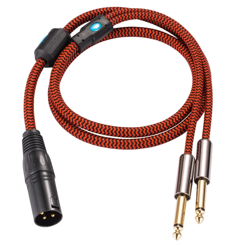 Аудиокабель Hifi с 3 контактами XLR на 6 35 мм для звукового миксера AMP 2*1/4 дюйма TS Jack к