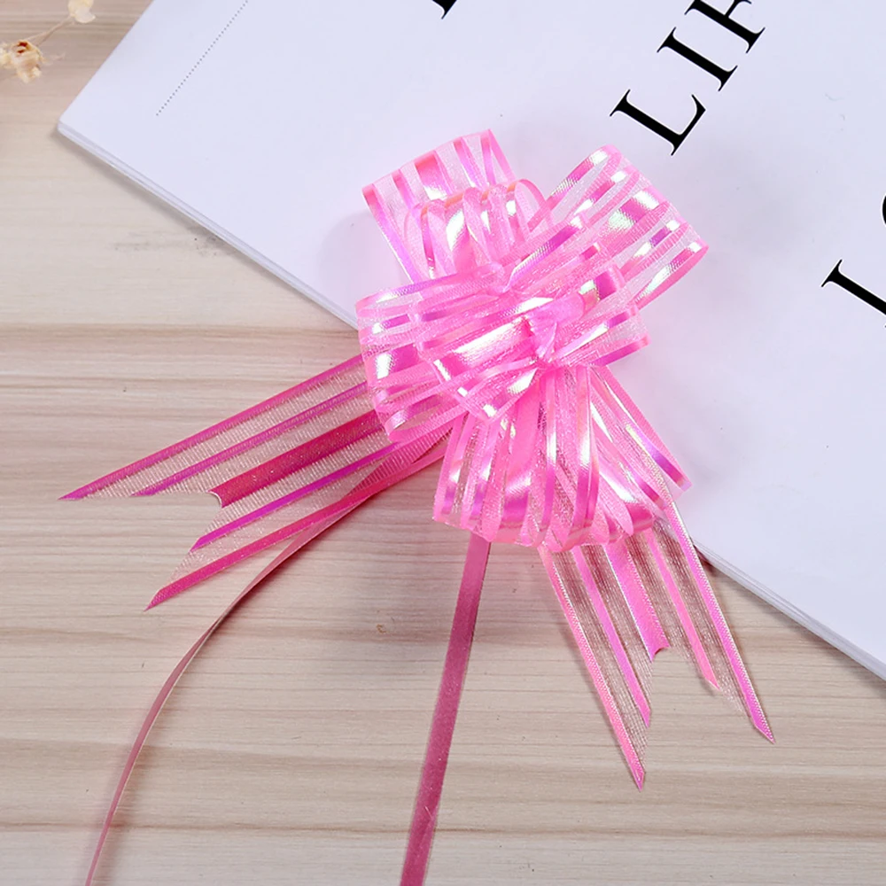 rose pink 10 шт. 3 см Снежная пряжа лента-цветок банты бант свадебное оформление автомобиля день детей украшения для вечеринки, дня рождения - Цвет: rose pink