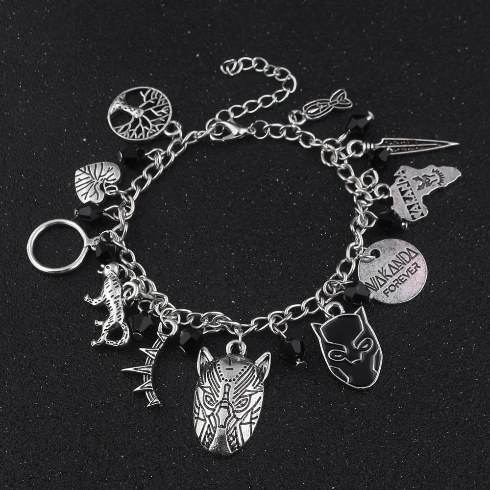 2018 HOT movie Avengers 4 black panther around Bracelet mask pendant bracelet | Украшения и аксессуары