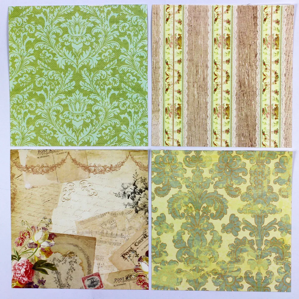 Энопоздравление 7 ''Милый Винтажный цветок птицы и бабочки узор 40 листов