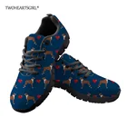 Женские сетчатые боксерские кроссовки twoheart sgirl, синие дышащие кроссовки с принтом собаки, на шнуровке, на плоской подошве, большие размеры 41