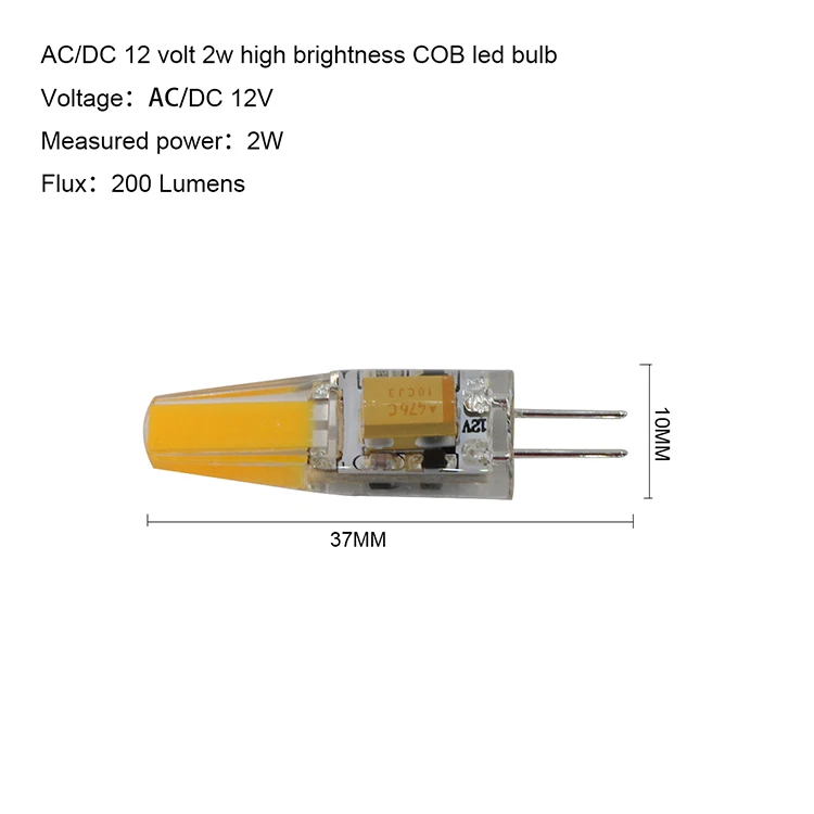 Joneaz 6X bombillas светодиодный светильник s G4 Ac Dc 12 В супер COB чип теплый белый 2 Вт 220 люмен Точечный светильник лампы заменить галогенный светильник