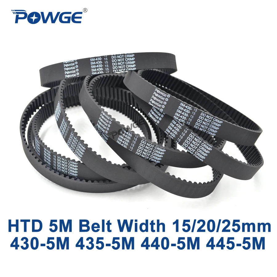 POWGE HTD 5 м ремня C = 430/435/440/445 ширина 15/20/25 мм зубы 86 87 88 89 HTD5M синхронного ремня 430-5M 435-5M 440- 5M 445-5 м