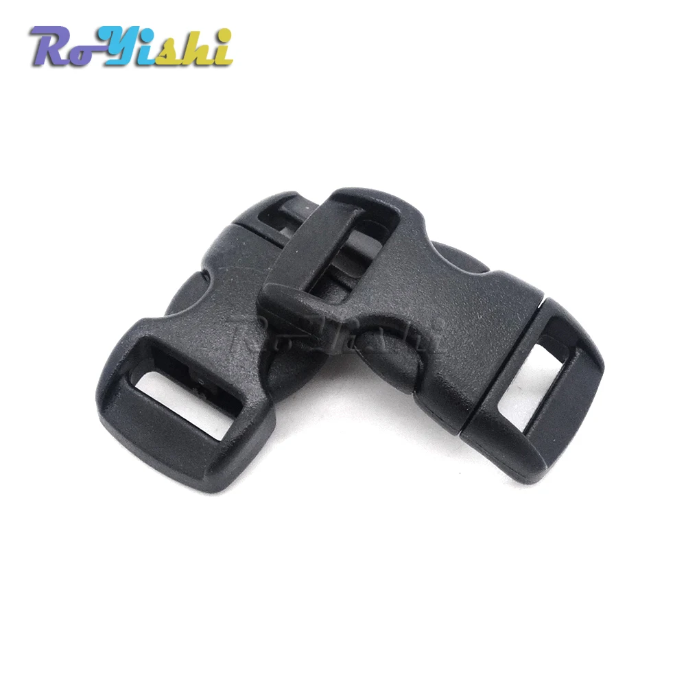 Мини черная пластиковая пряжка Боковая кнопка заклепка браслеты 100 шт./упак. 3/8