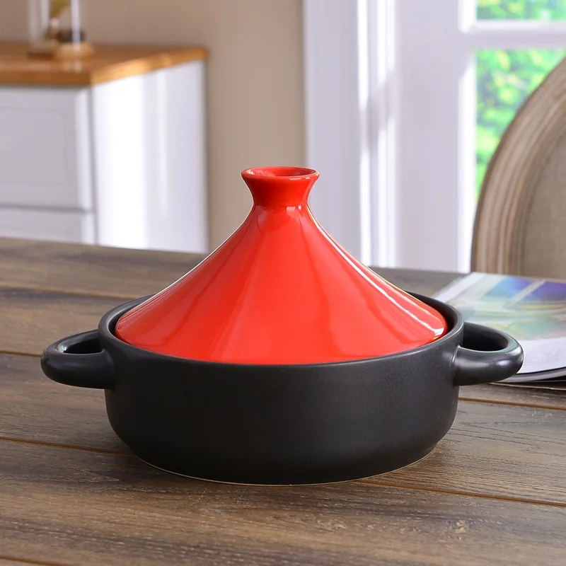 

20cm 7.86in with handlebar Taji pot Han style imported ceramic casseroles cover rice pot heat resistant