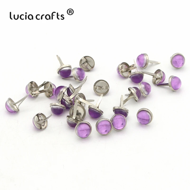 Lucia crafts 12 шт/24 шт 8 мм круглые стразы штифтики для скрапбукинга, украшение из металла DIY декоративные аксессуары G0913