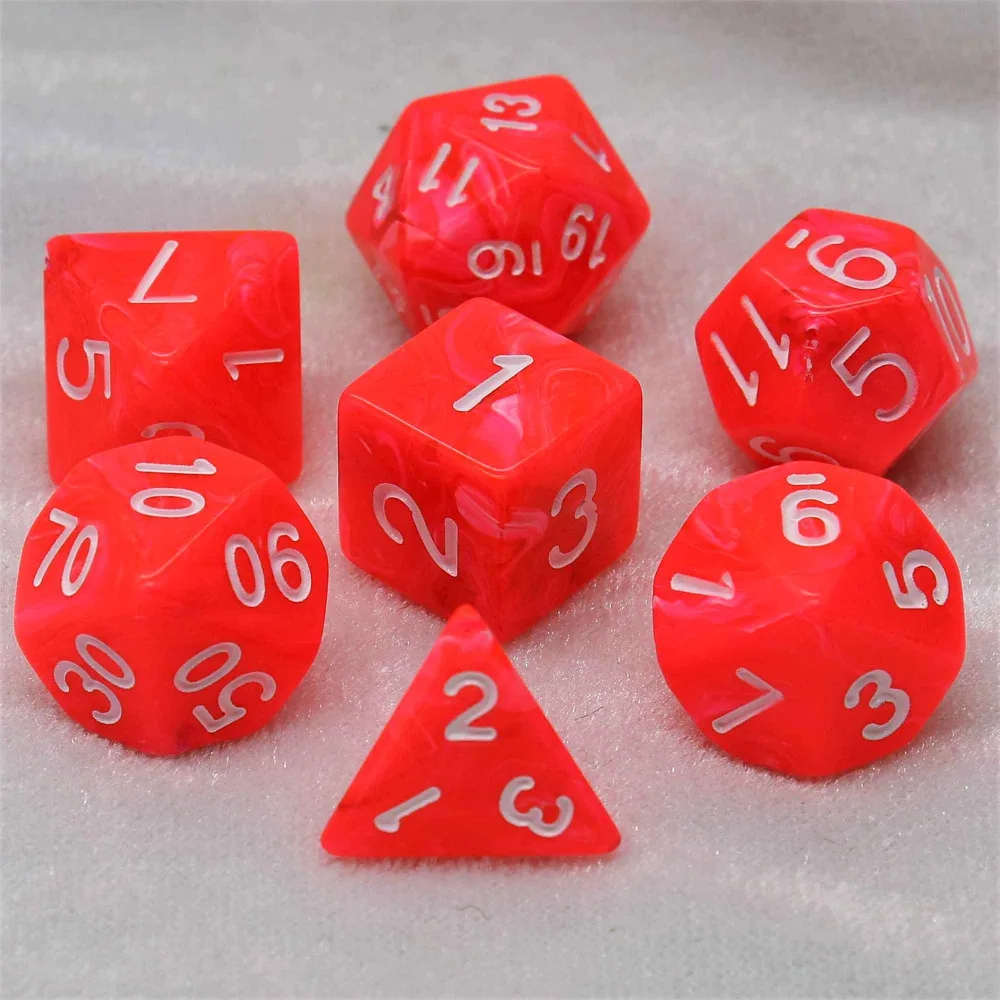 7 шт./компл. игральная кость d& d4 d6 d8 d10 d% d12 d20 многогранные TRPG игры Набор Игральный костей для Настольная игра