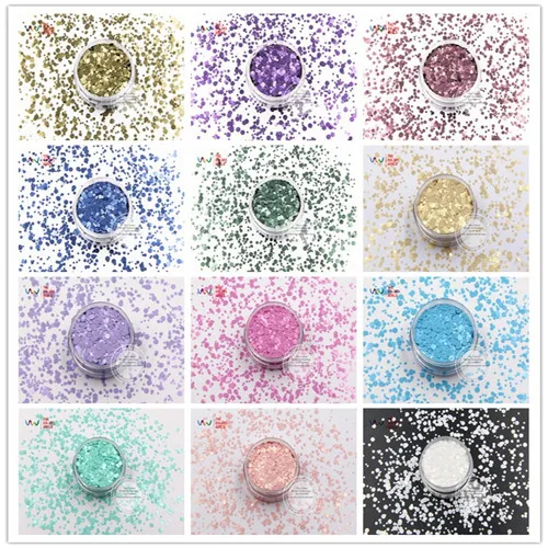 12 colors 10g each TCT-085, 12 растворителей, стойкие матовые цвета, смешанные размеры, точечные фигуры, блеск для ногтей, лак для ногтей, сделай сам, украшение, блестки, ручная работа, сделай сам - Цвет: 12 colors 10g each
