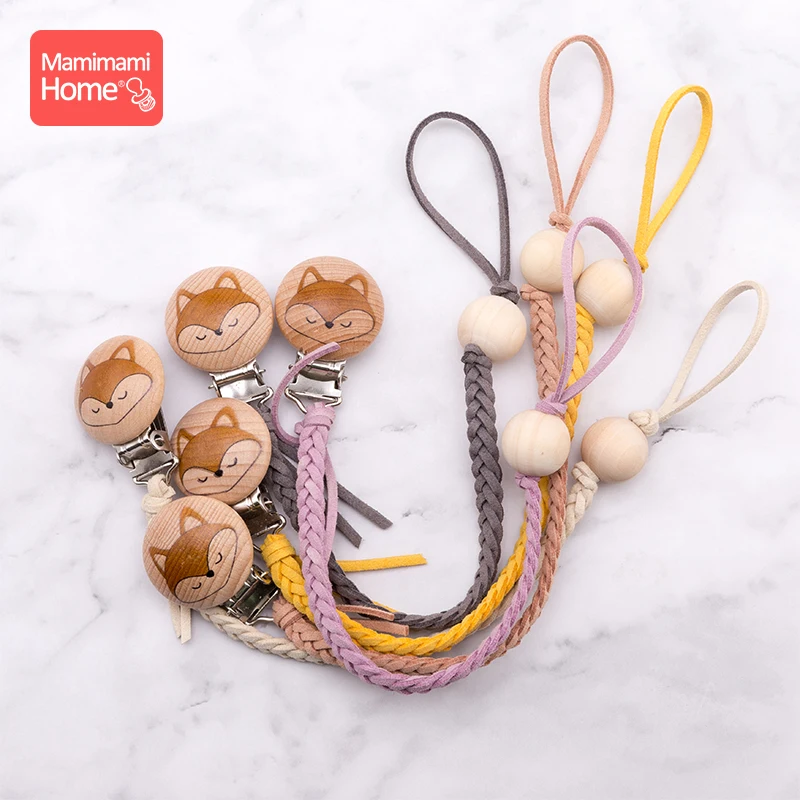 Деревянный Прорезыватель для зубов плетеная нить кожаные деревянные бусины