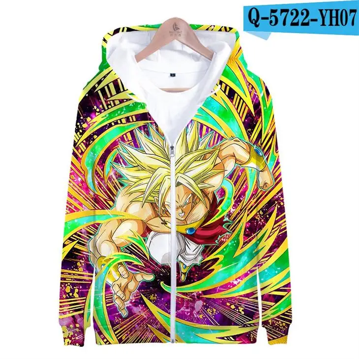 color at picture Детская одежда с капюшоном и длинными рукавами Толстовка с драконом с 3D-принтом куртка с капюшоном на застежке с изображением сына Гоку - Цвет: color at picture