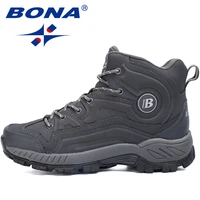 bona new typical style men hiking shoes high cut sport shoes outdoor jogging athletic shoes comfortable sneakers free shipping