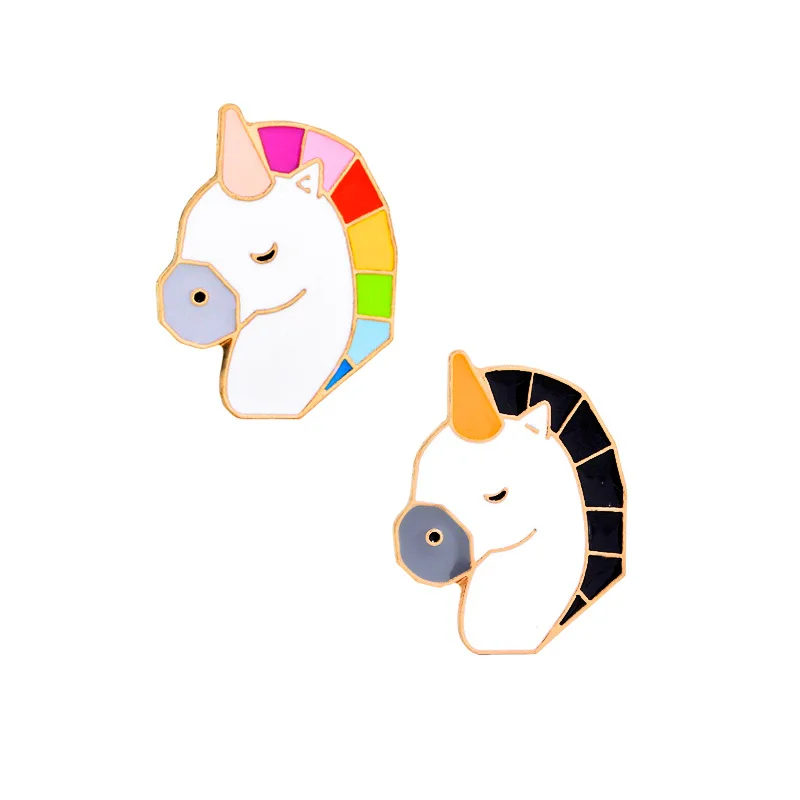 horse 9 стилей 2 шт./компл. животная птица и Дельфин лошадь Модные металлические штифты помада и обувь шляпа забавная брошь ювелирные изделия свитер значок Для женщин подарок - Окраска металла: horse