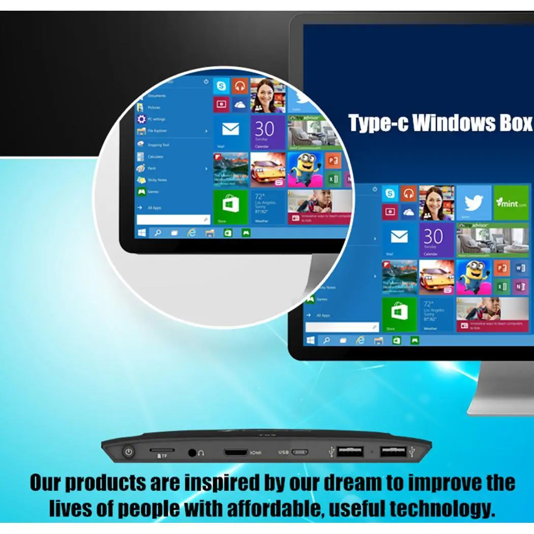 Quad Core Mini PC Box Licensed Windows 10 0.25KG Compute Stick With Type-C Home Official Genuine Black | Компьютеры и офис
