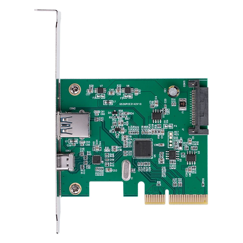 USB адаптер PCIE PCI-E 3 1 Gen 2 Type-A + Type-c PCI Express для концентратора карт 10 Гбит/с чипы ASM3142 ПК |