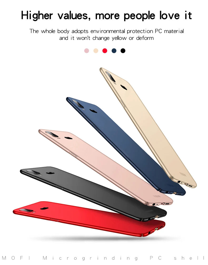Для samsung Galaxy A6s чехол Mofi микрошлифовальный классический матовый жесткий защитный