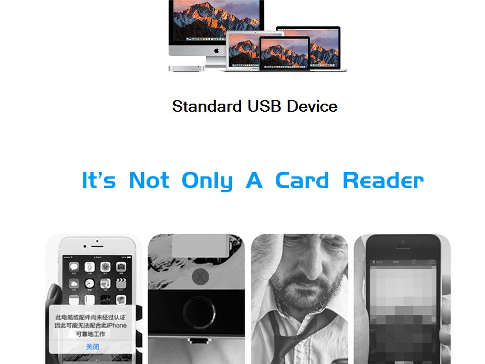 Все в 1 TF устройство для чтения Micro-SD карт мульти-Совместимость с системой Plug& Play Портативный адаптер кард-ридер для iOS и Android Тип-C устройства