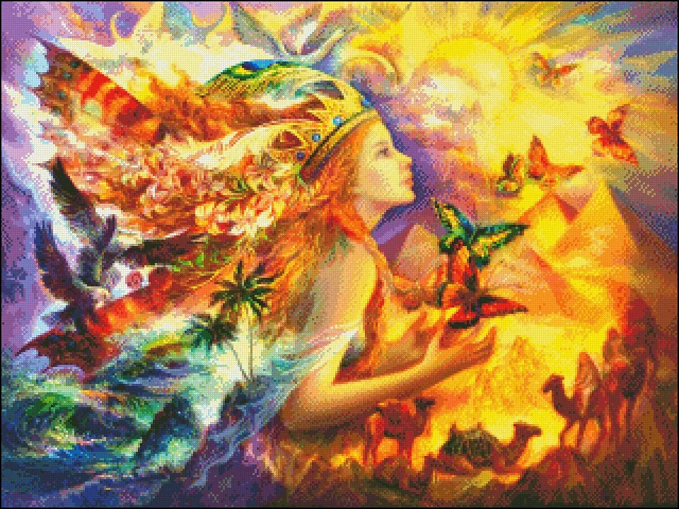 Needlework for embroidery DIY French DMC High Quality - Counted Cross Stitch Kits 14 ct Oil painting Fantastic World | Дом и сад