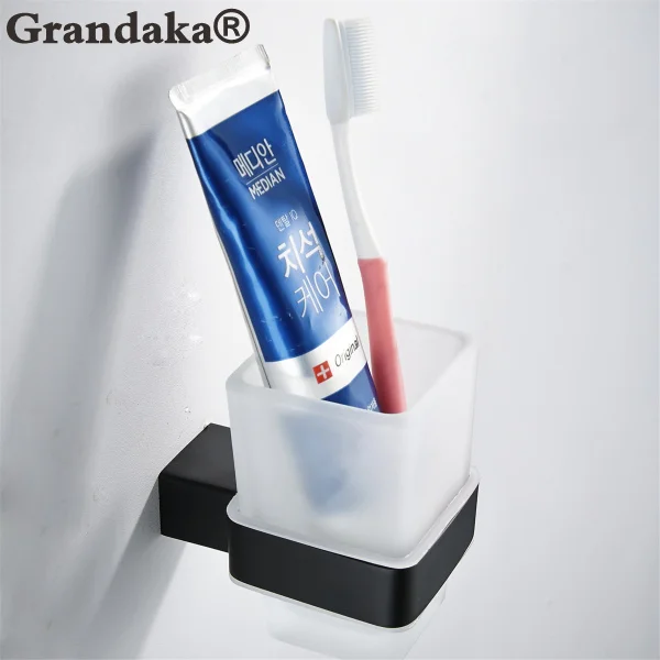 Держатель для зубной щетки ванной комнаты из нержавеющей стали черный держатель