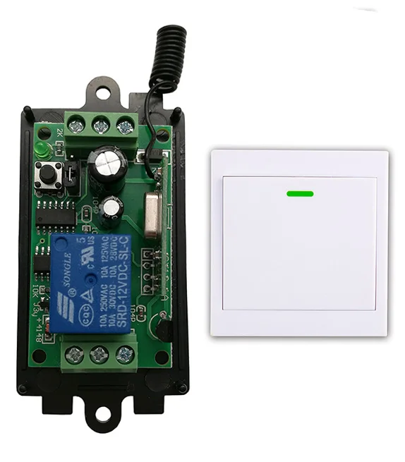 

DC 9V 12V 24V 1 CH 1CH RF Wireless Remote Control Switch Relay Receiver +86 Wall Panel Remote Transmitter ,315/433.92 MHZ