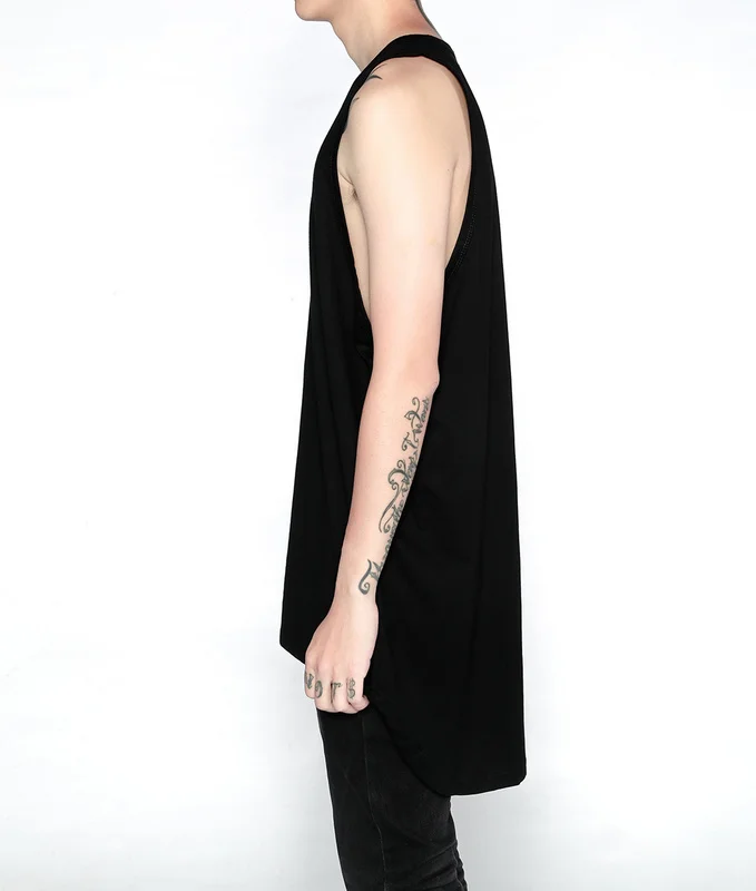 QoolXCWear майка в стиле хип хоп мужской приливной Свободный жилет с дырками Мужская