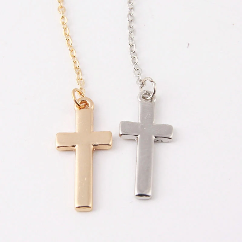 Punk Cross Pendants Drop Earrings Zinc Alloy Long Tassel Chain Dangle for Women 4A2033 |
