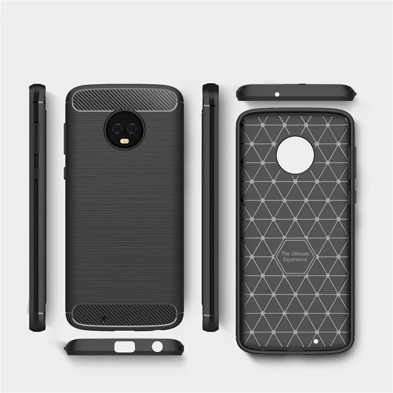 PDGB Brushed TPU Case for Moto G5 Slim Carbon Fiber Silicone Soft Cover Shell For Motorola E5 G3 G4 G5S G6 Z Play Plus G7 |