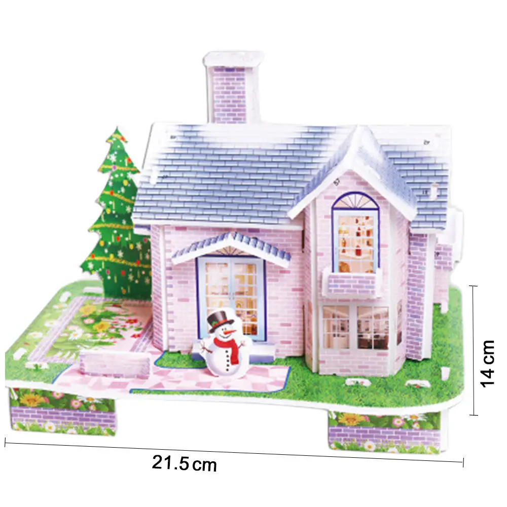 as picture 3D DIY пазл самолет модель мультфильм дом сборка игрушка из бумаги ребенок раннего обучения строительство шаблон подарок Детская палатка головоломка - Цвет: as picture
