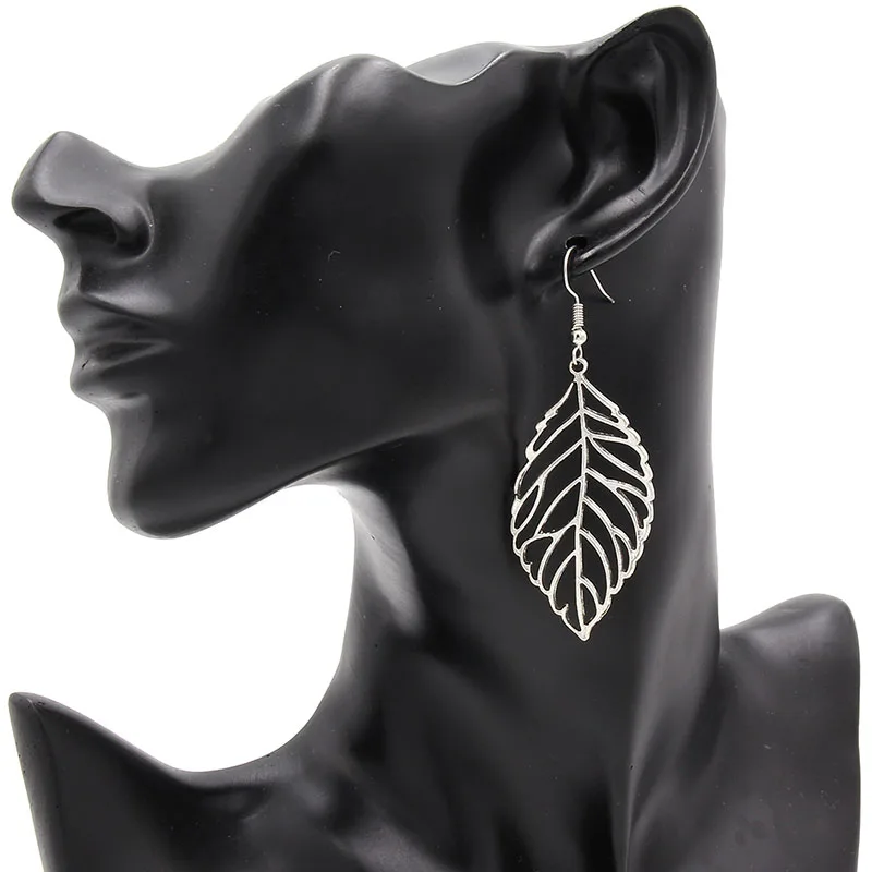 Earrings for Woman New Boho Vintage Tibetan Silver Retro leaf Long Hanging Statement Jewelry Women earrings | Украшения и