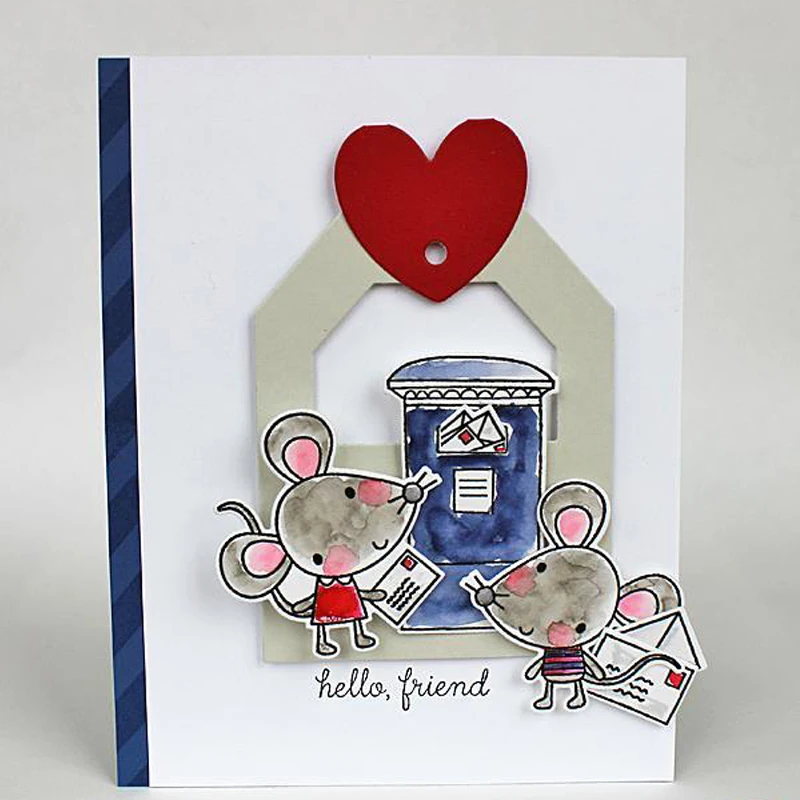 Отправляющая буква мышь прозрачные штампы печать для скрапбукинга декоративные