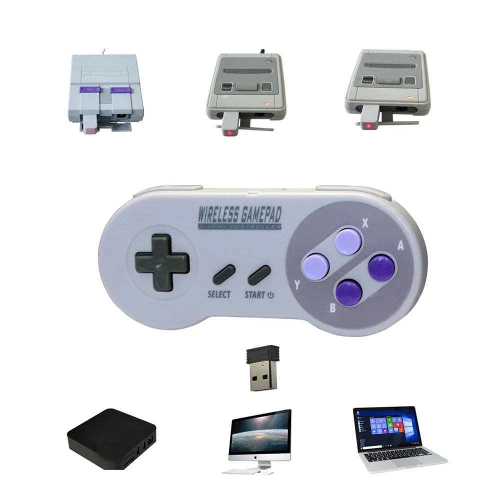 Беспроводной контроллер 2 4 ГГц геймпад джойстик для NES (SNES)Super Nintend классические