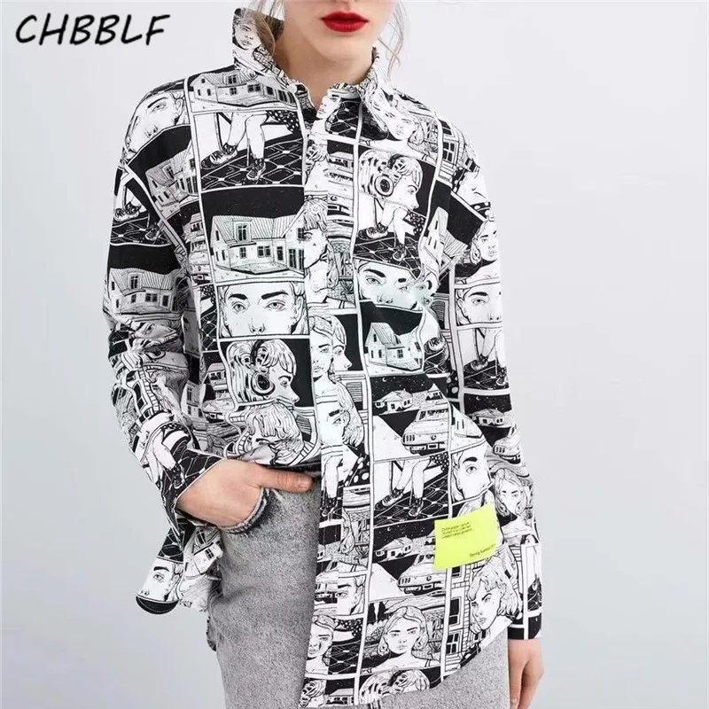 Женская блузка CHBBLF с длинным рукавом и отложным воротником повседневные