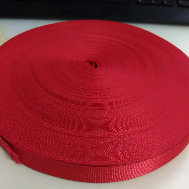 red Высокое качество 25 мм* 50 ярдов цветная нейлоновая тканая лента для DIY сумок для одежды швейная лента аксессуары для одежды - Цвет: red