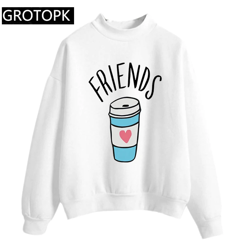 BFF толстовки для лучшего друга женщин с принтом пончика и кафе Harajuku Толстовка
