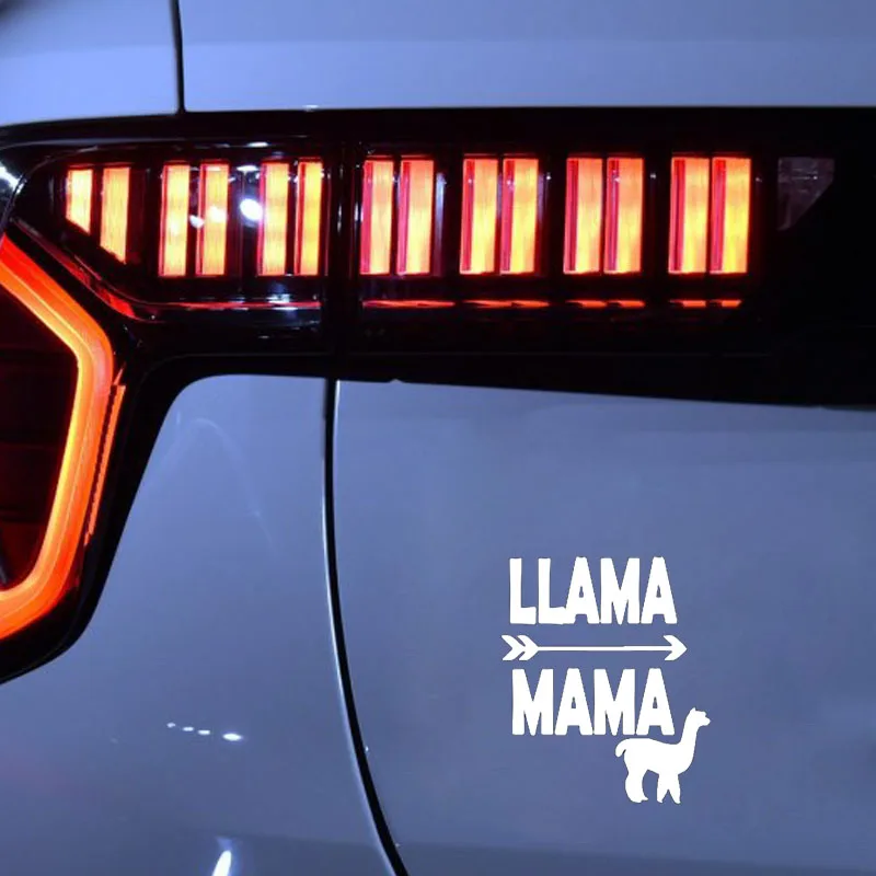 

YJZT 10.6CM*12.5CM Llama Mama Arrow Car Sticker Funny Gift Vinyl Decal Black Silver C10-02144
